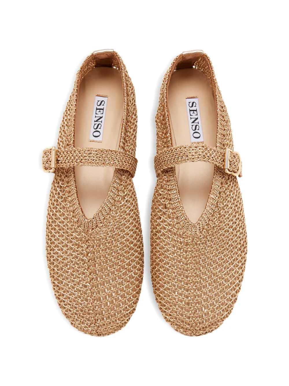 Senso Cheska ballerina's met gesp Goud