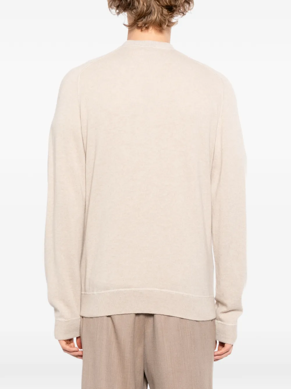 Massimo Alba Kane kasjmier trui met ronde hals Beige