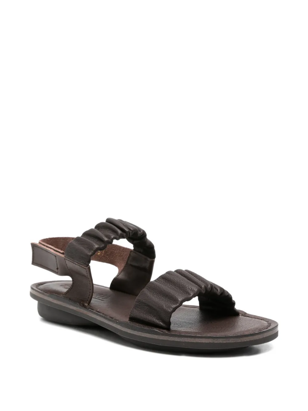 Trippen Pacific ruffled leather sandals Bruin