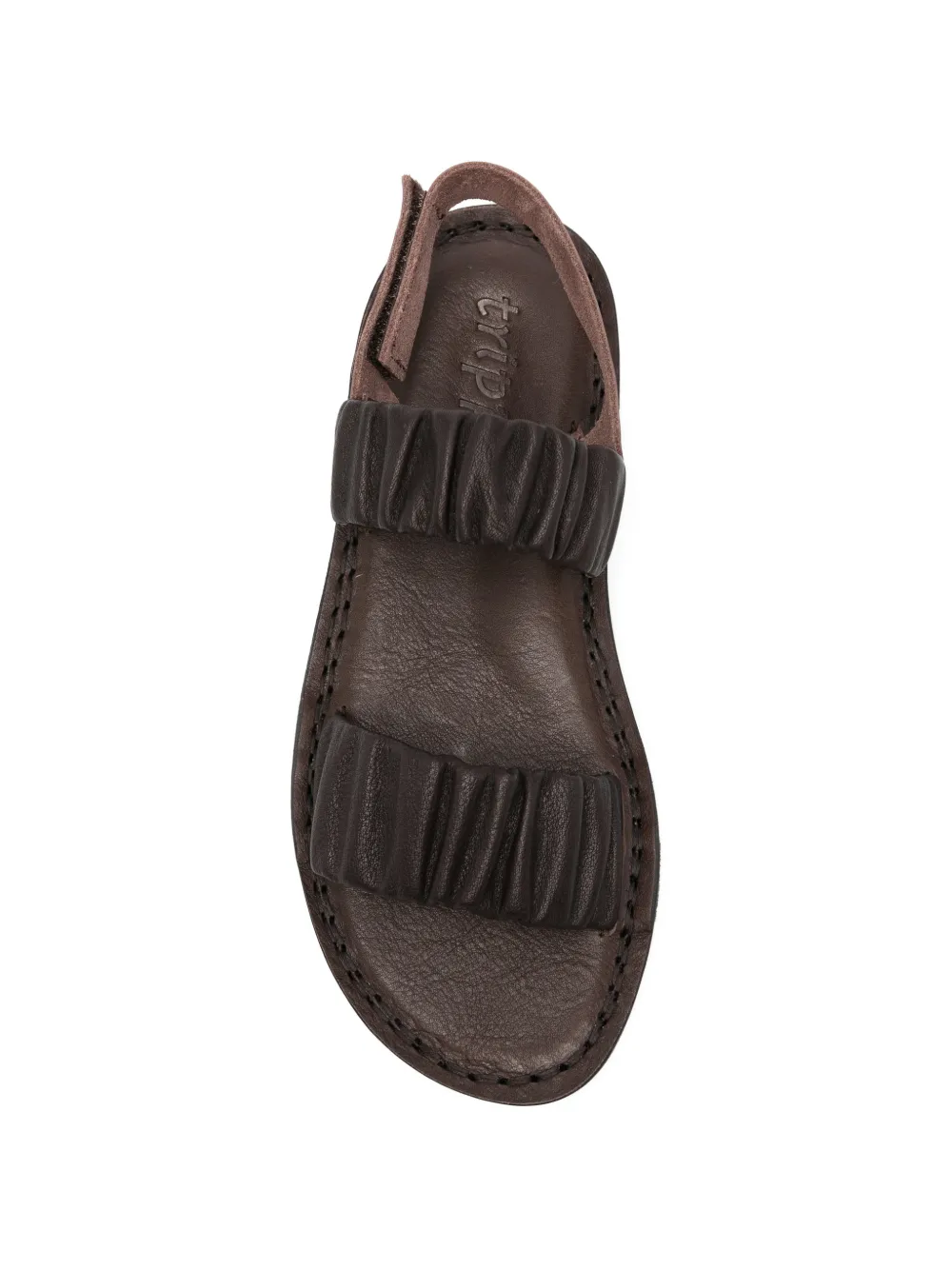 Trippen Pacific ruffled leather sandals Bruin