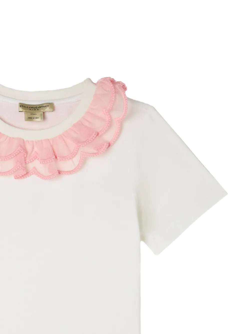 Stella McCartney Kids T-shirt met ruches Wit