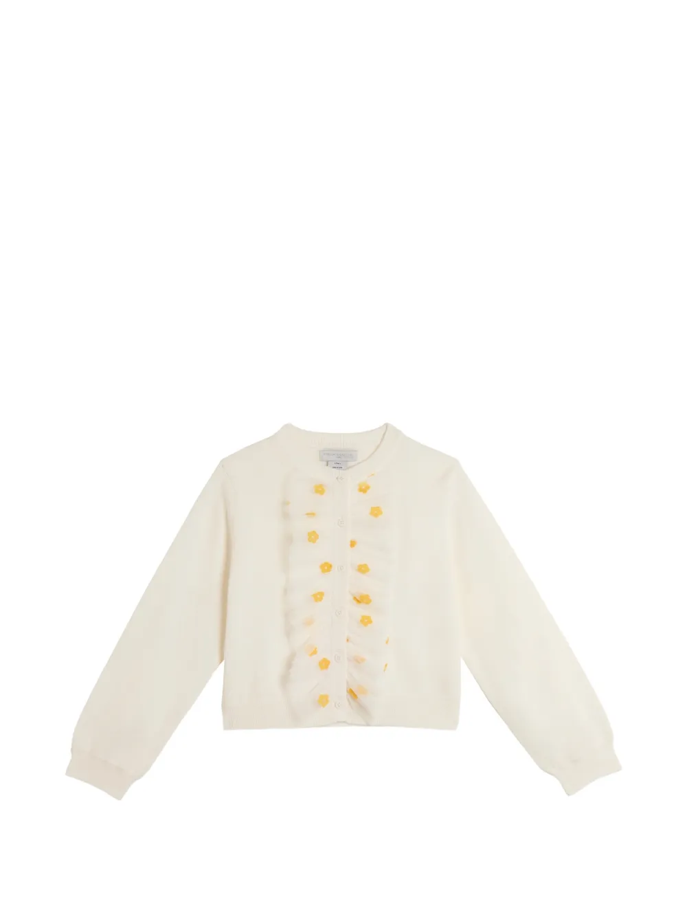 Stella McCartney Kids ruffled floral cardigan - Toni neutri