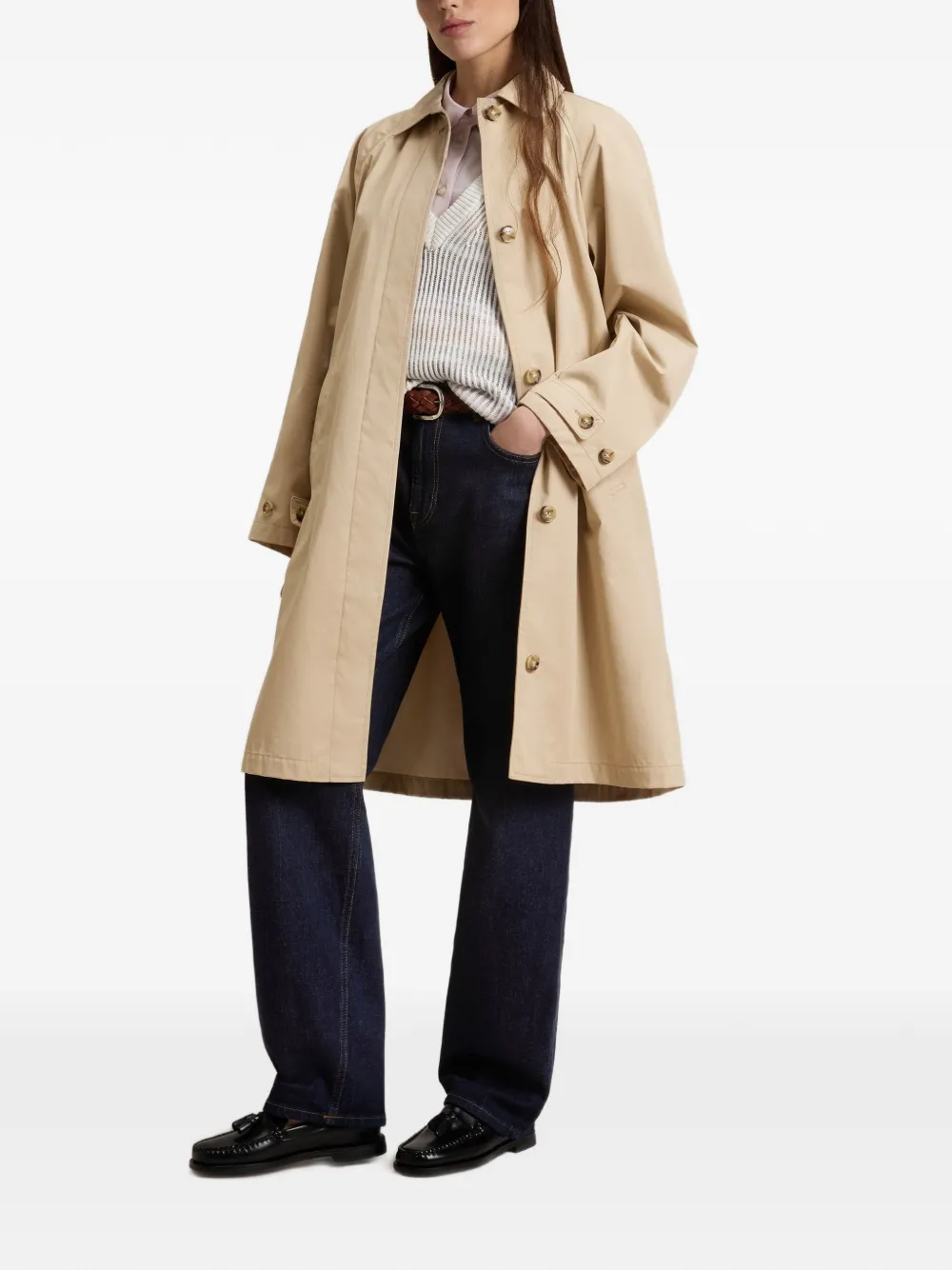 Woolrich Trenchcoat met blousekraag en raglan mouwen Beige