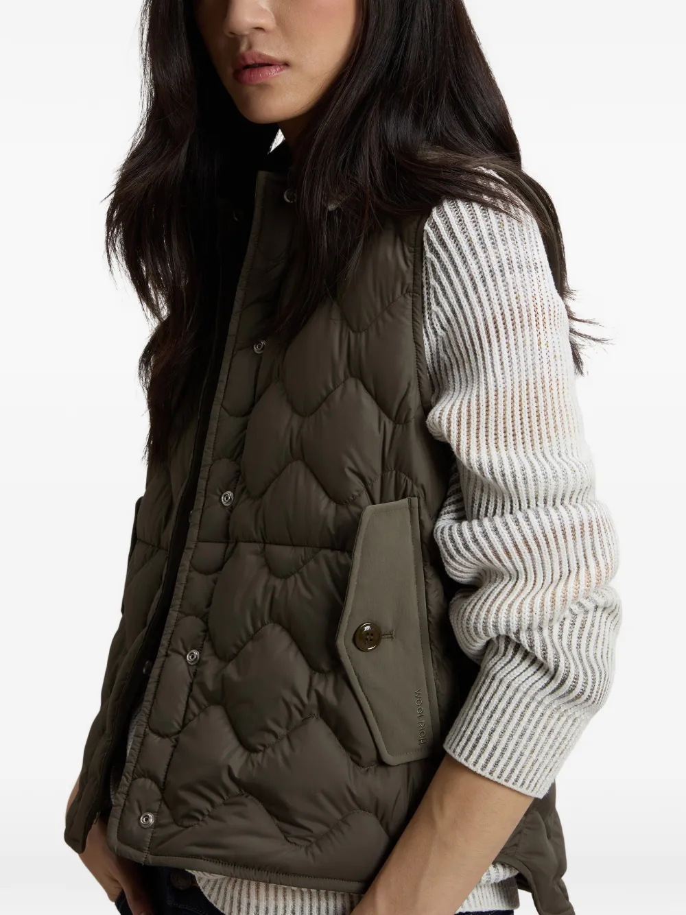 Woolrich Heritage bodywarmer met knopen Groen