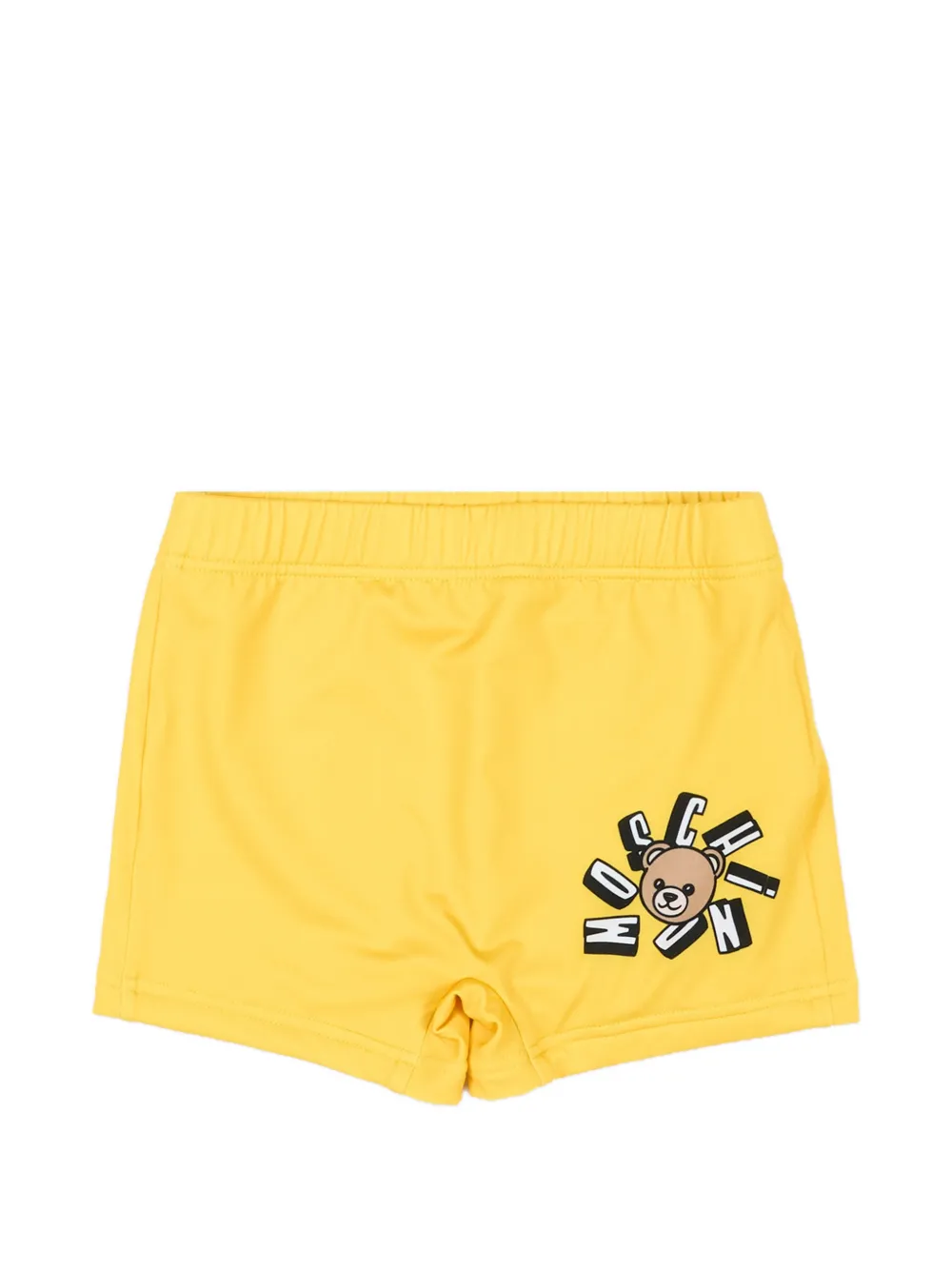 Moschino Kids teddy-print swim shorts - Gelb