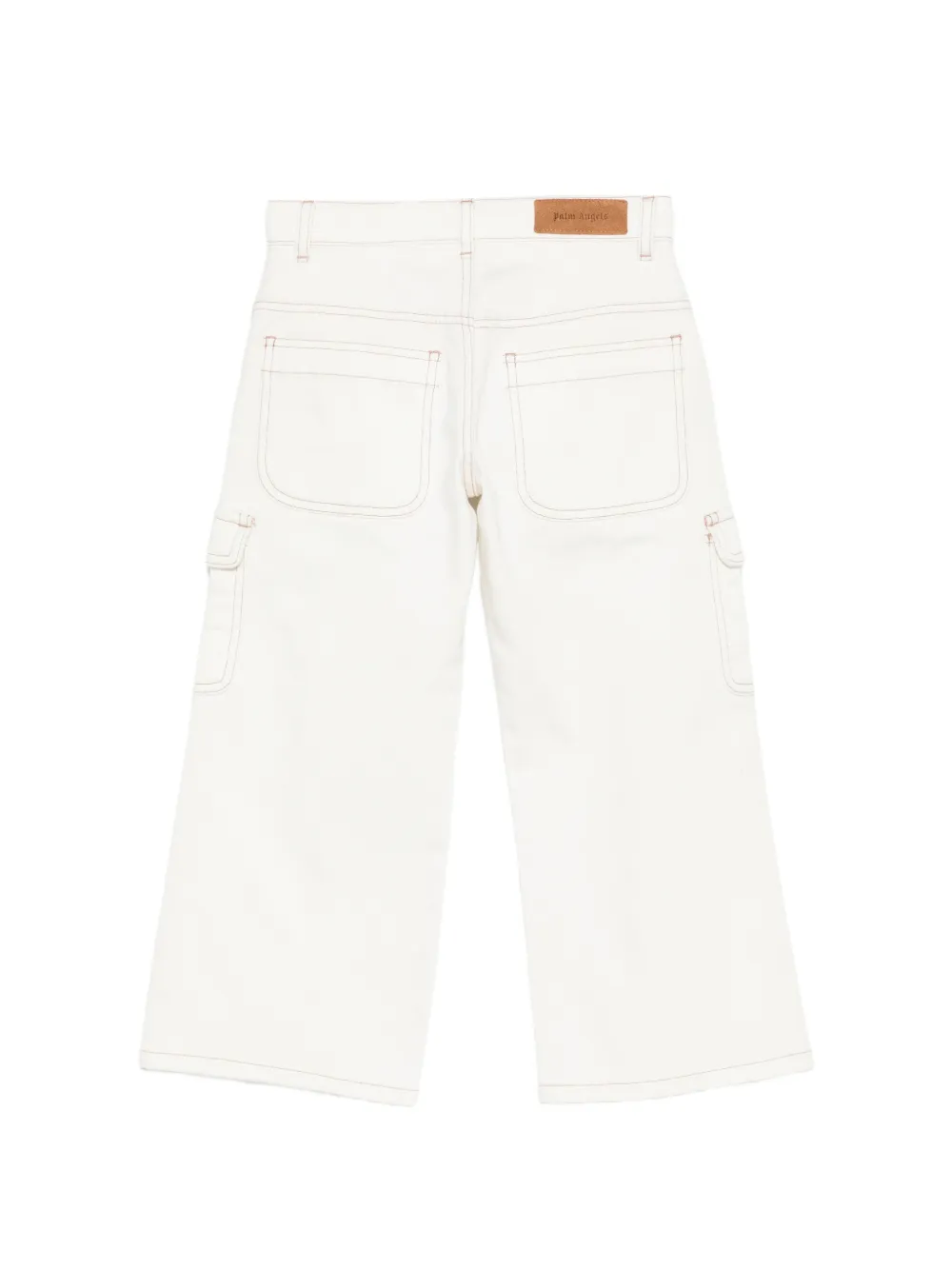 Palm Angels Kids Cargo jeans met logodetail Wit