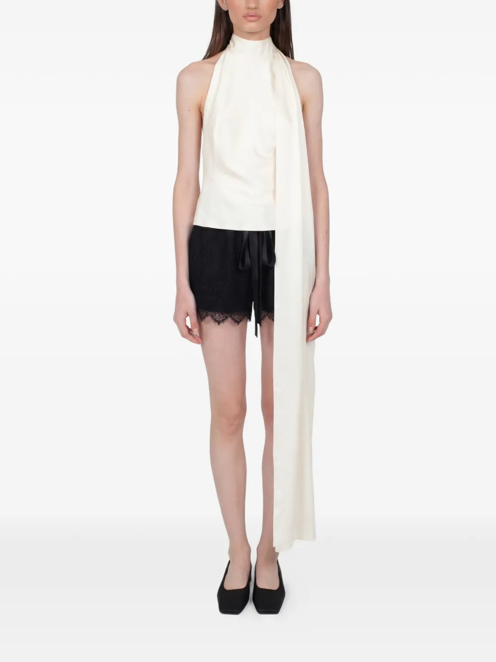  Rxquette Lace-trim Shorts - Black 
