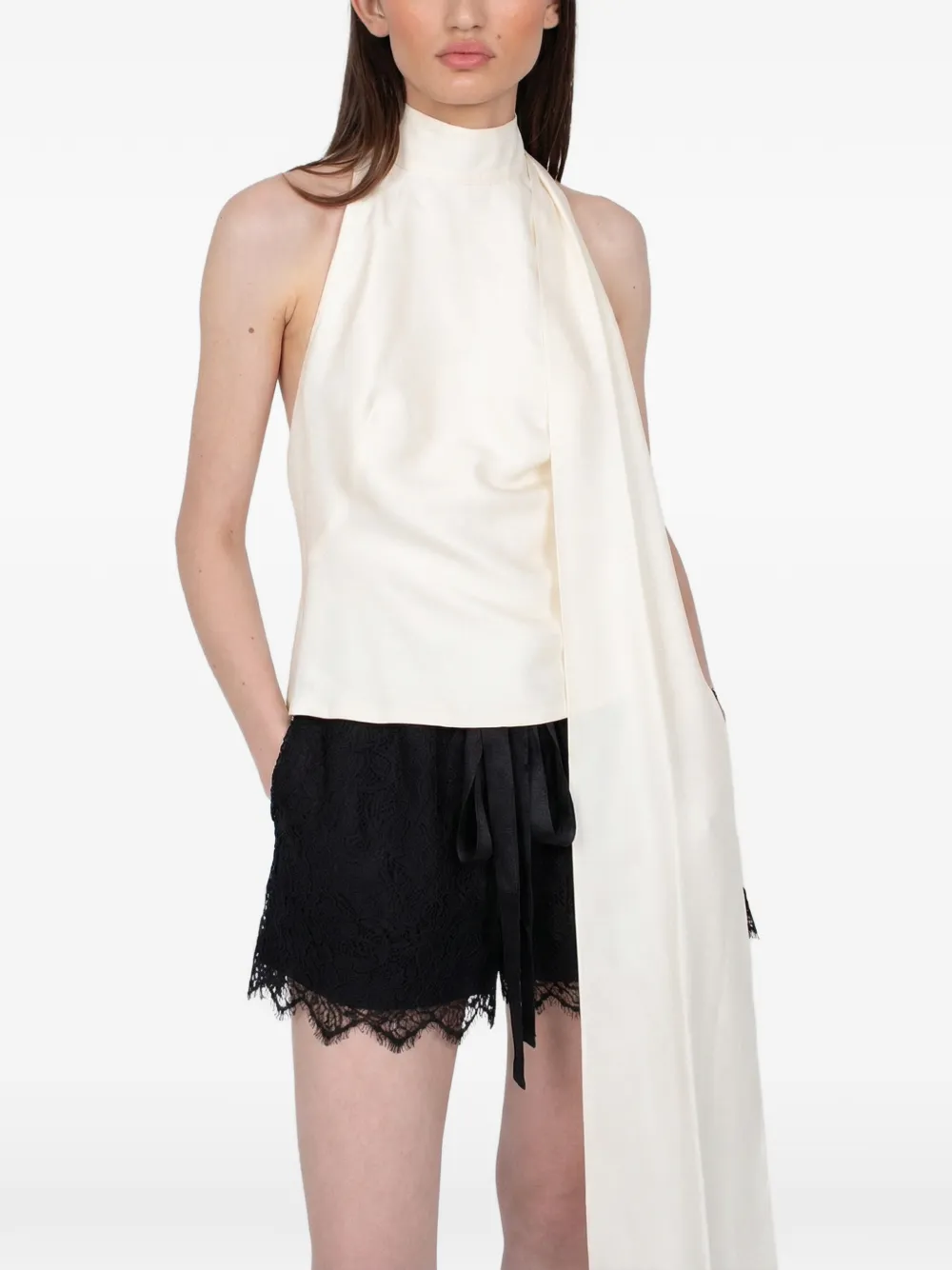  Rxquette Lace-trim Shorts - Black 