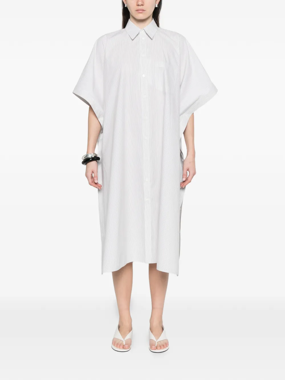MM6 Maison Margiela Gestreepte blousejurk Wit