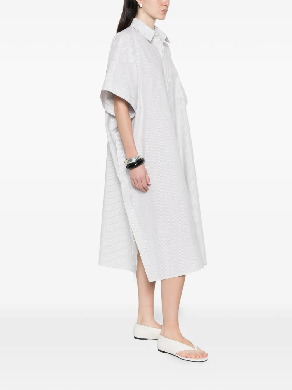 MM6 Maison Margiela Gestreepte blousejurk Wit