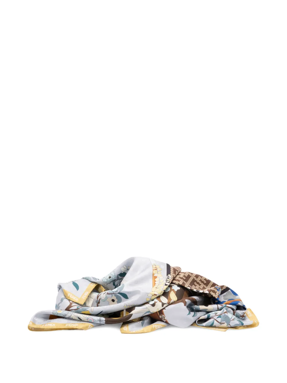 Gardening-print silk scarf