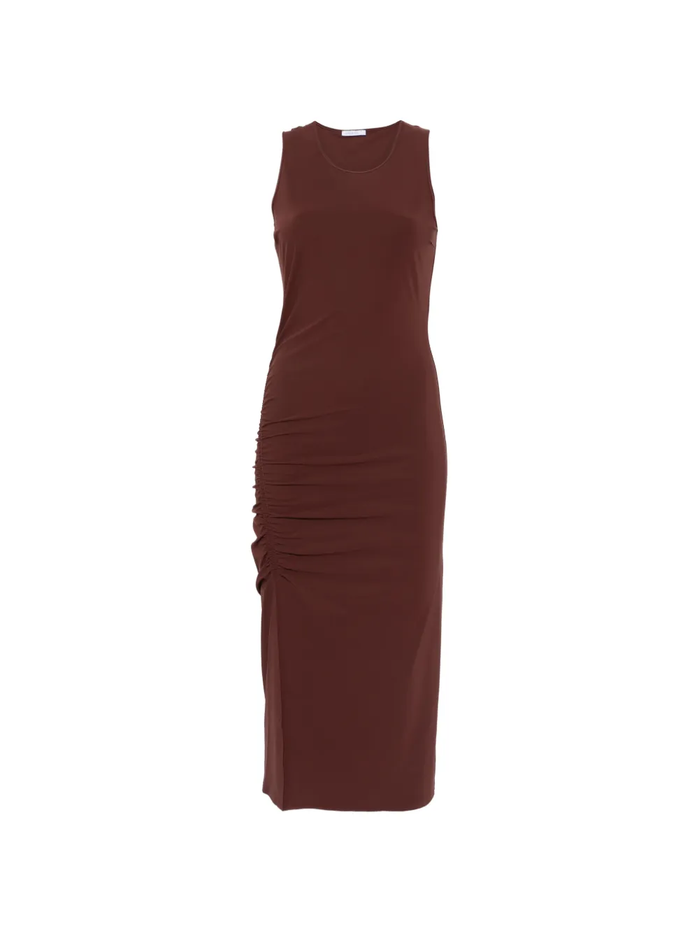 Patrizia Pepe ruched midi dress - Marrone