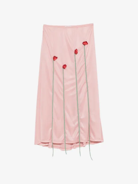 Moschino floral-appliqué midi skirt