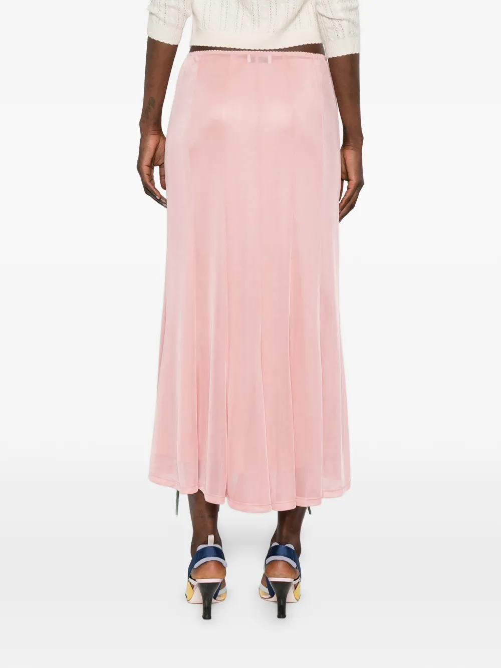 Moschino Midi-rok met bloemenapplicatie Roze