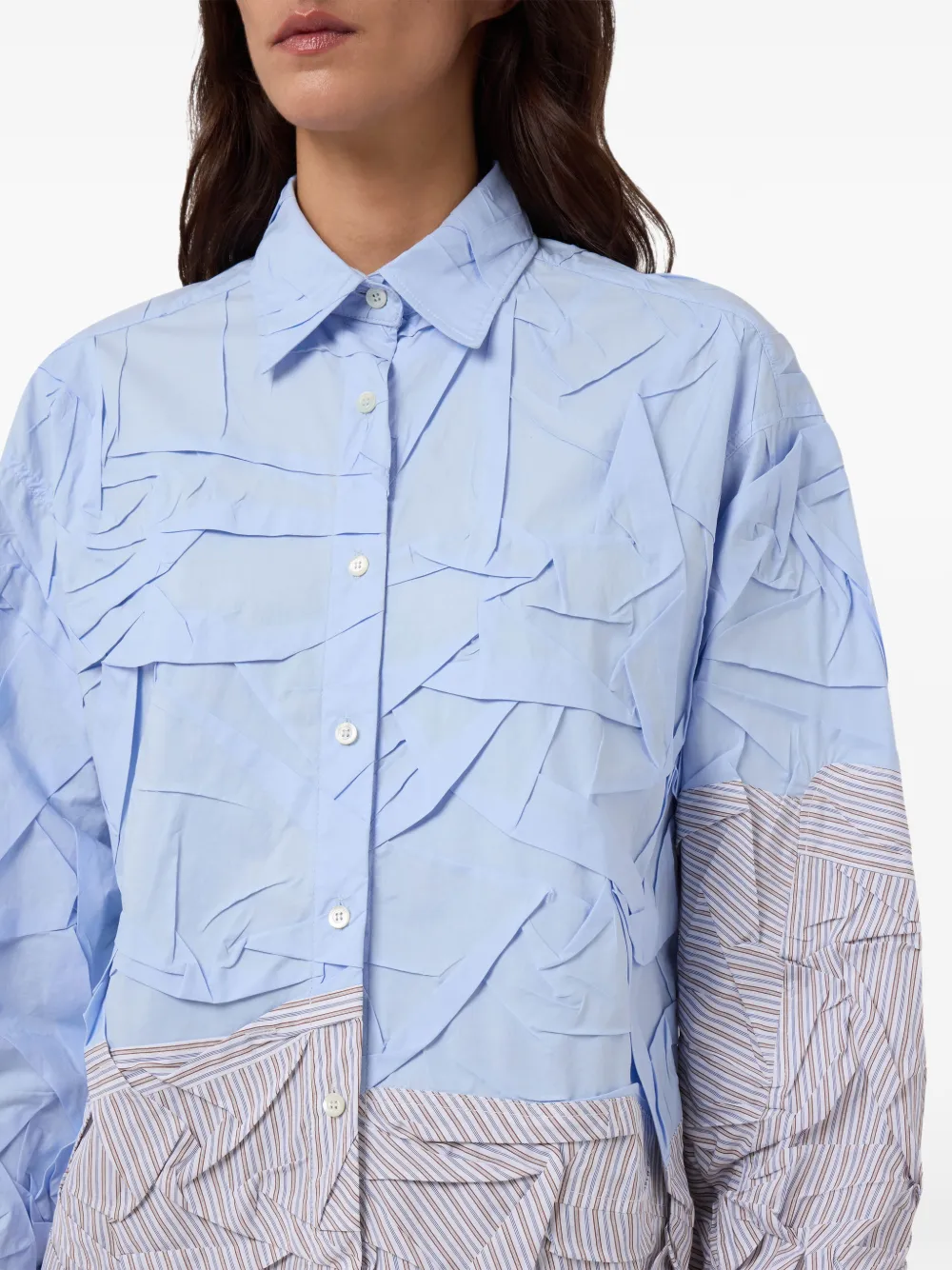 Moschino Katoenen stretch popeline overhemd Blauw