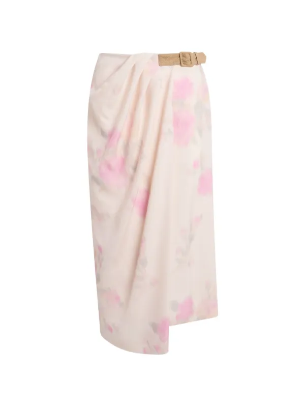 Moschino Printed Wrap Skirt in Neutrals