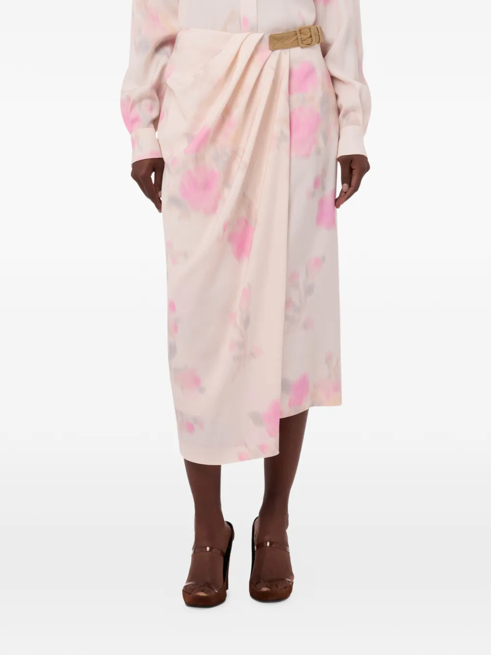 Moschino Wikkelrok met print Beige