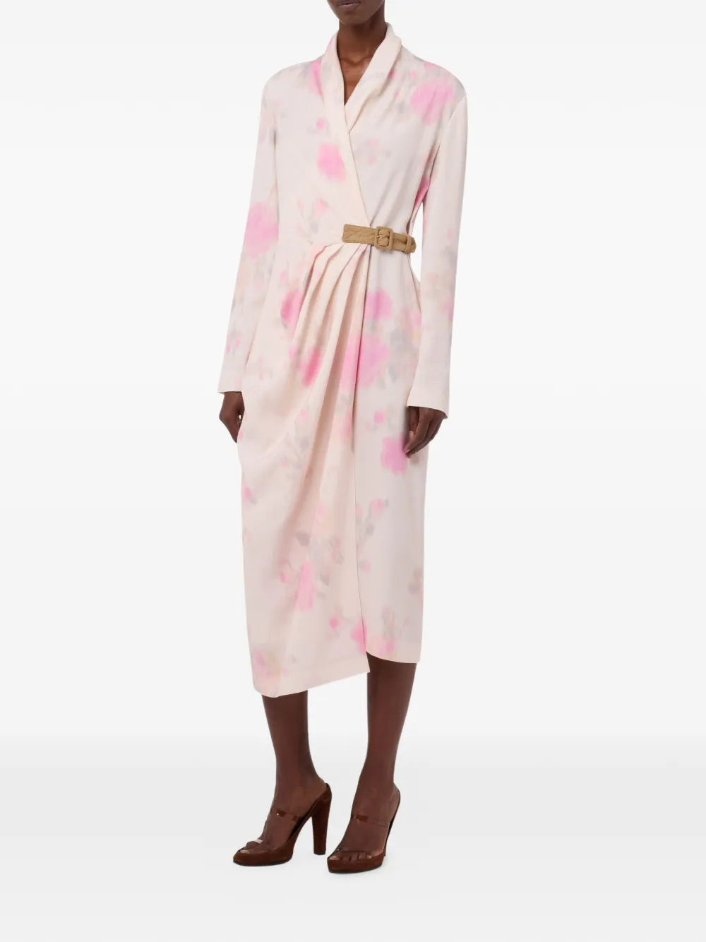Moschino Midi-jurk met print Roze