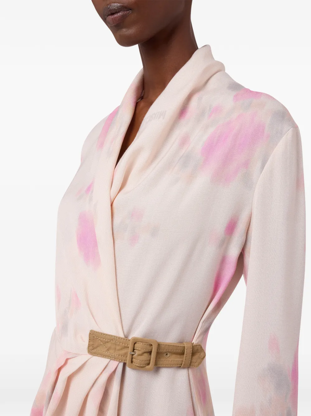 Moschino Midi-jurk met print Roze