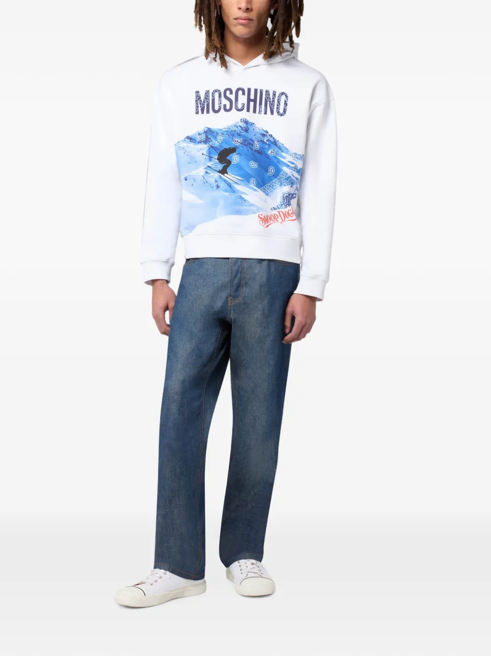 Moschino x Snoop Dogg hoodie met grafische print Wit