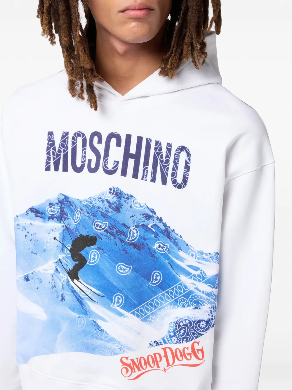 Moschino x Snoop Dogg hoodie met grafische print Wit