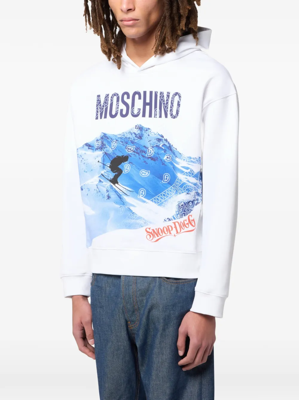 Moschino x Snoop Dogg hoodie met grafische print Wit