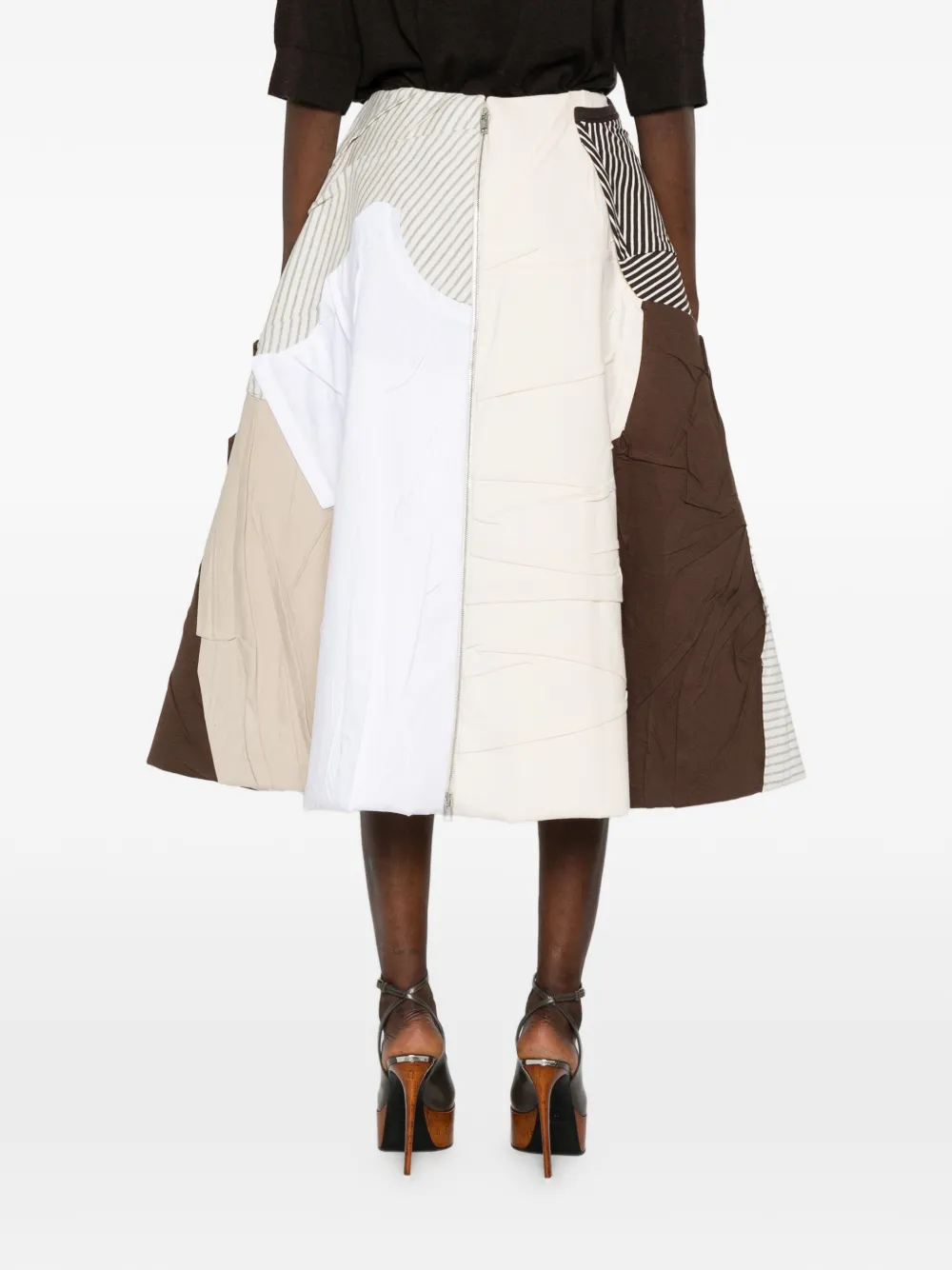Moschino Midi-rok met patchwork Beige