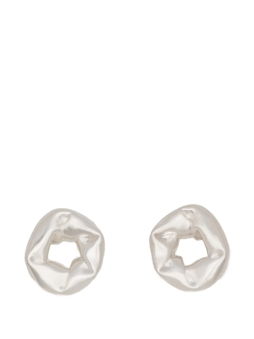 Completedworks Oversized Scrunch embellished earrings - Argento