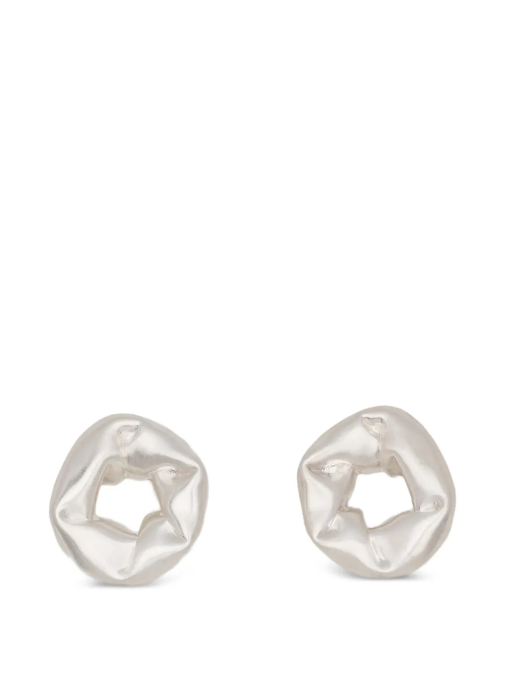 Completedworks Oversized Scrunch embellished earrings - Silver