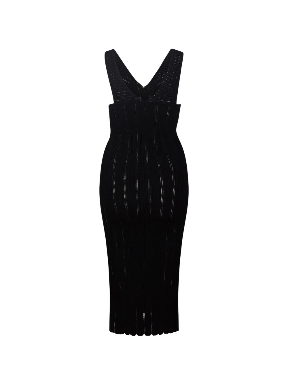 Elisabetta Franchi Midi-jurk met V-hals Zwart
