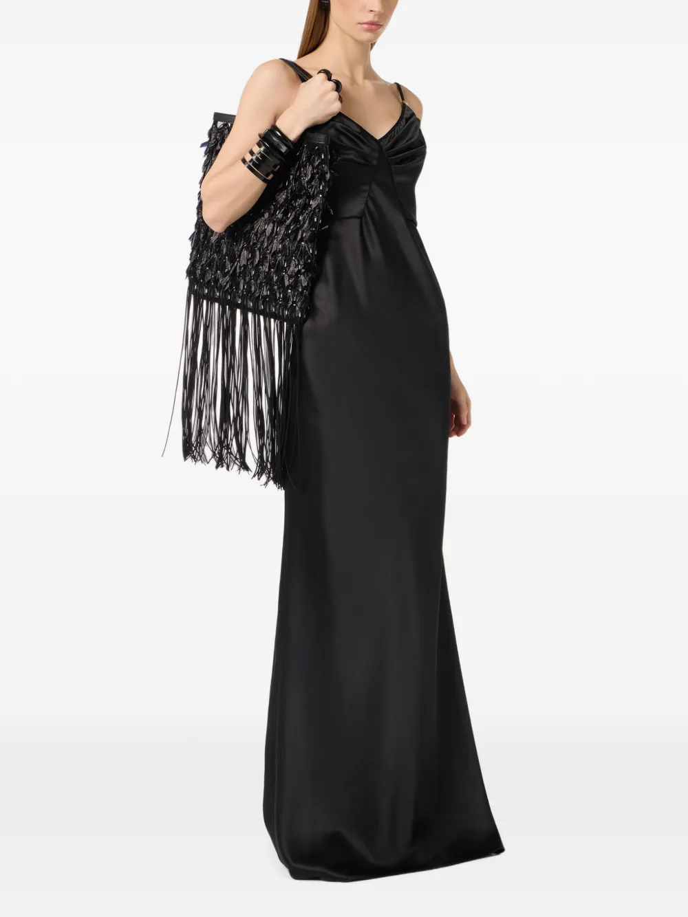 Elisabetta Franchi Mouwloze maxi-jurk Zwart