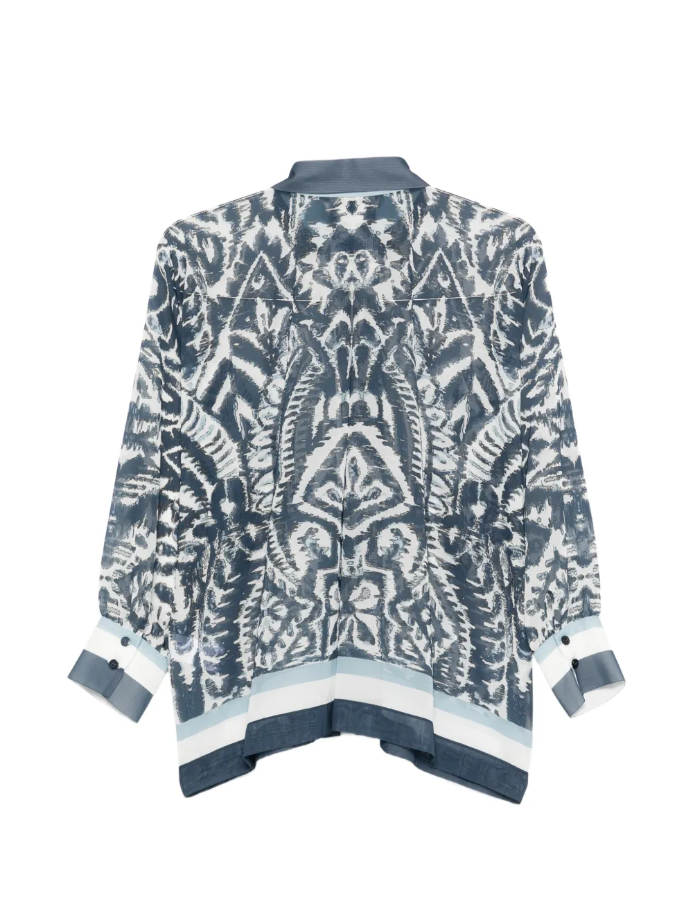  D.exterior Buttoned Printed Top - Blue 