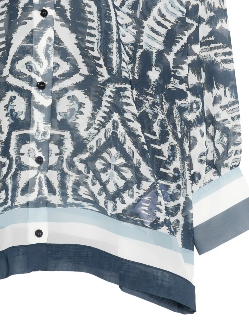  D.exterior Buttoned Printed Top - Blue 