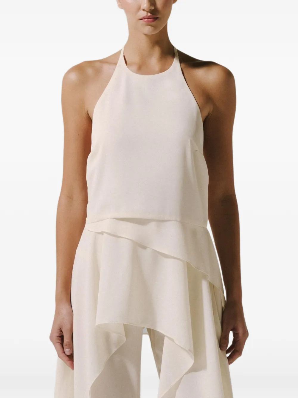 Baobab Lorenza asymmetrische haltertop Beige