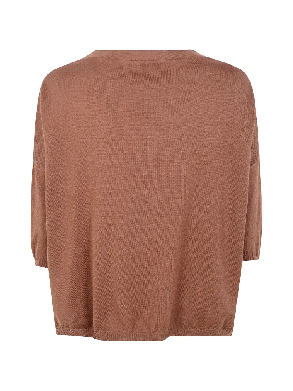 Ma'ry'ya Round-neck Fine-knit Sweater - Brown 