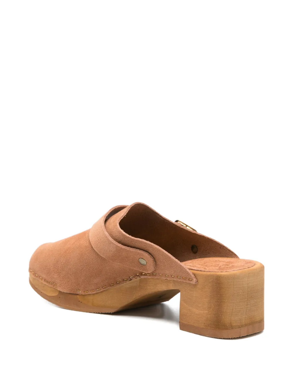  Bosabo Annaé Buckle Suede Clogs - Brown 