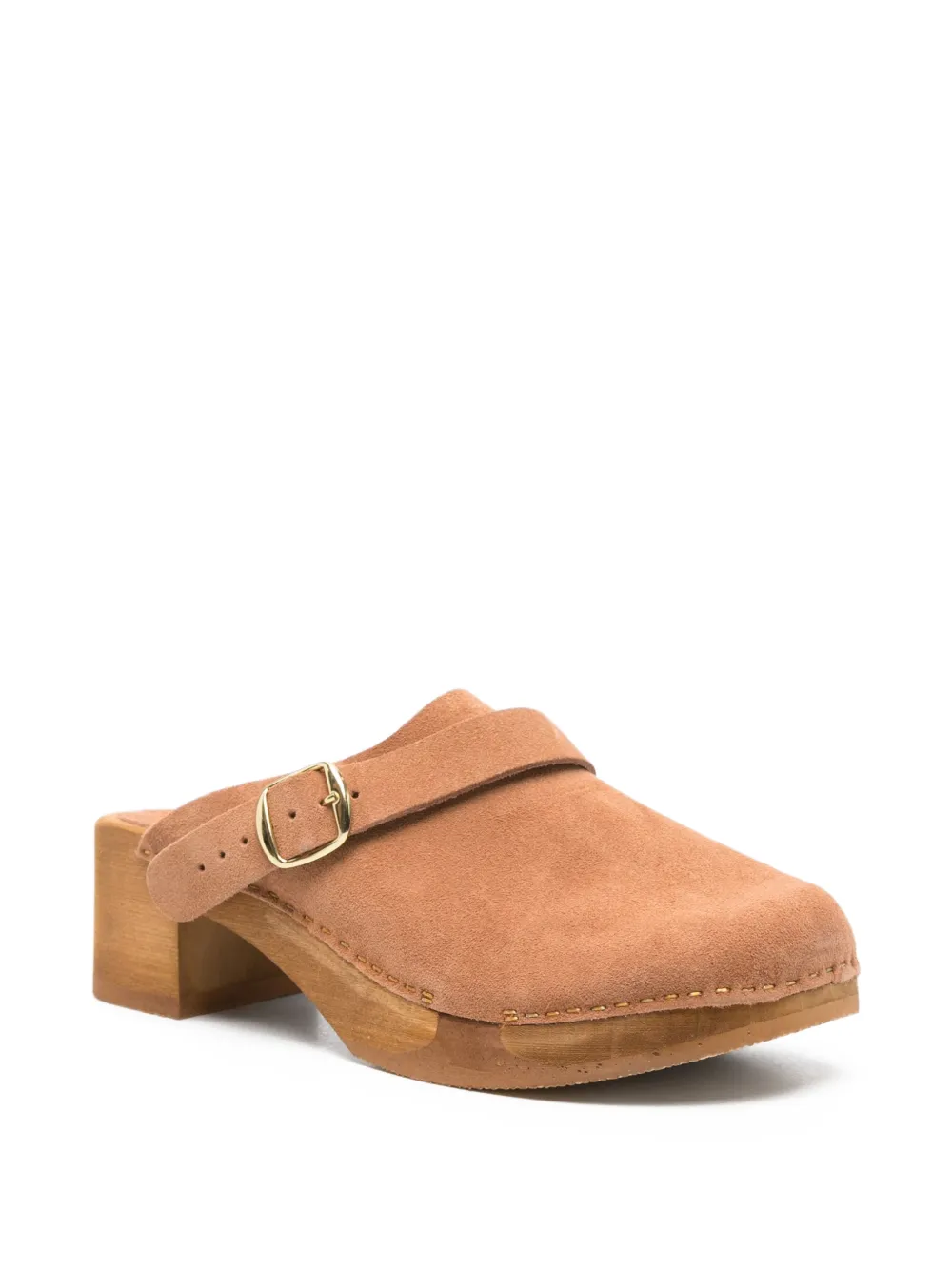 Bosabo Annaé Buckle Suede Clogs - Brown 