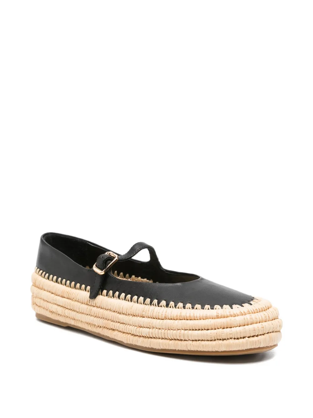 Paloma Barceló strappy woven flat pumps Zwart