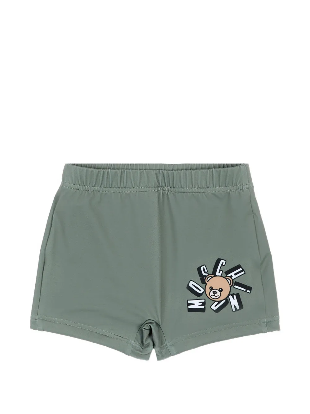 Moschino Kids teddy-print swim shorts - Verde