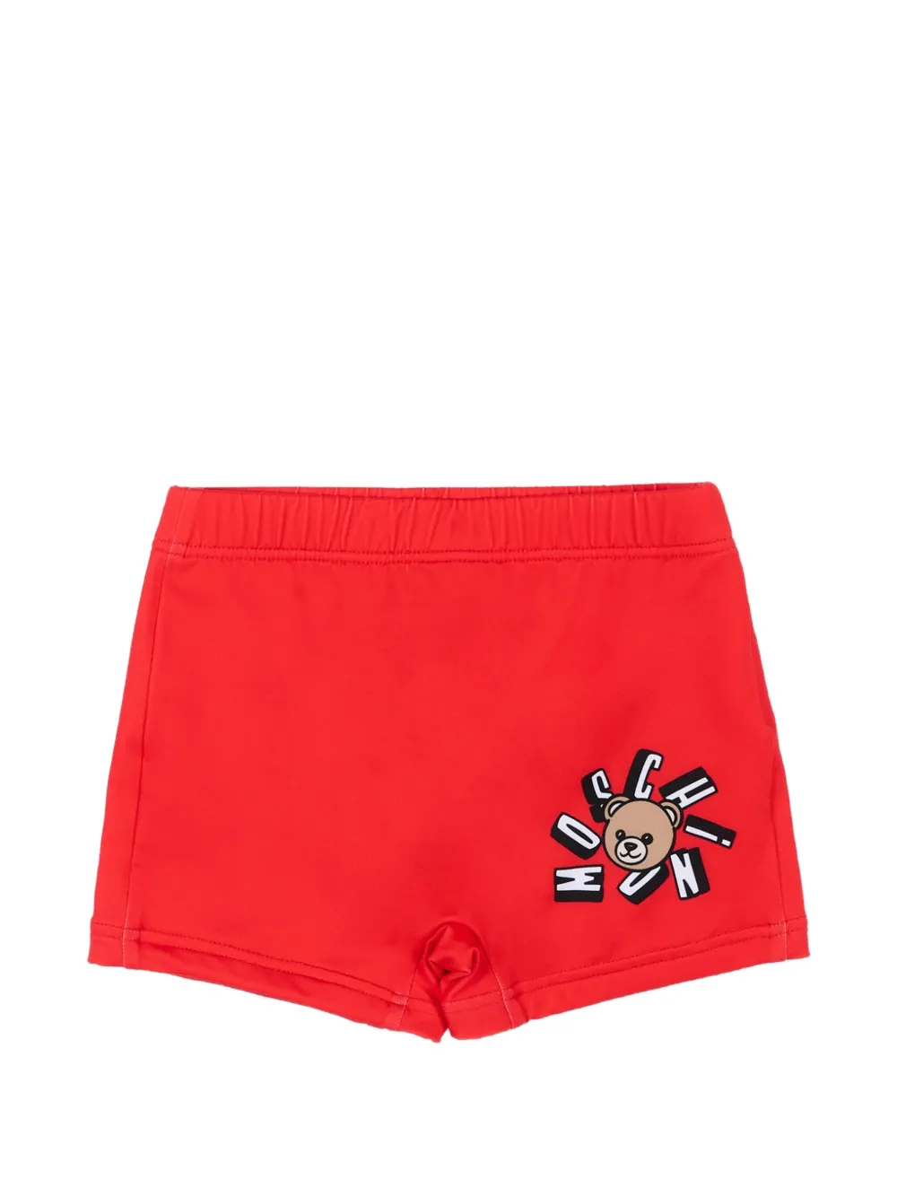 Moschino Kids teddy-print swim shorts - Rosso