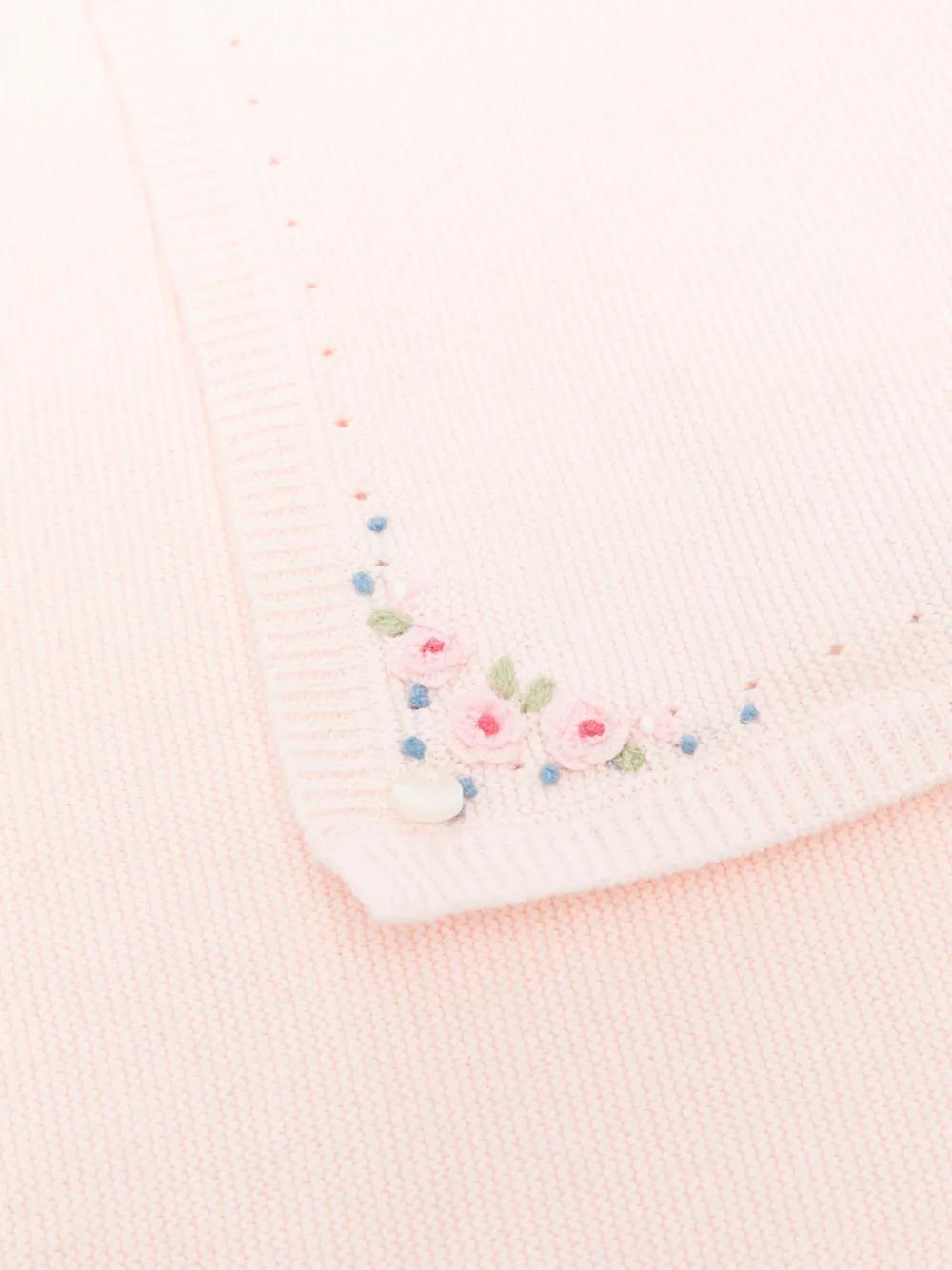  Tartine Et Chocolat Floral-embroidered Blanket - Pink 