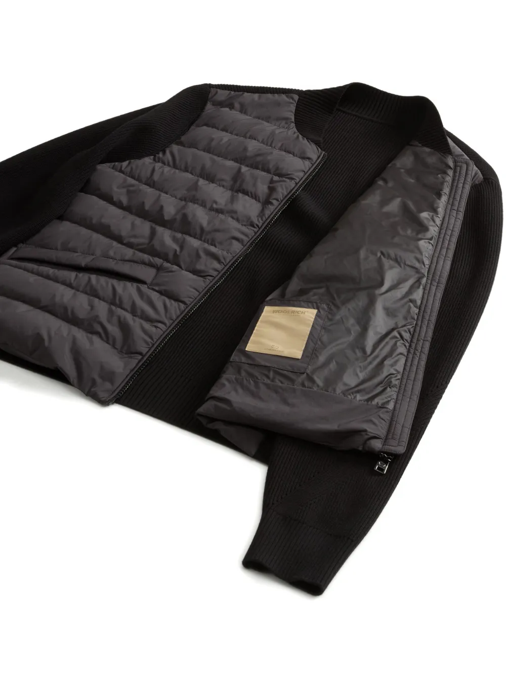 Woolrich Hybrid gewatteerd bomberjack Zwart
