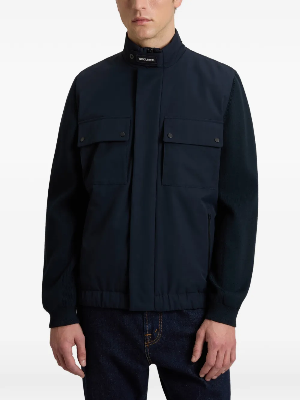 Woolrich Two Layers Hybrid jack met klepzak Blauw