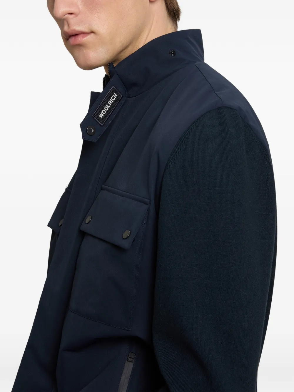 Woolrich Two Layers Hybrid jack met klepzak Blauw