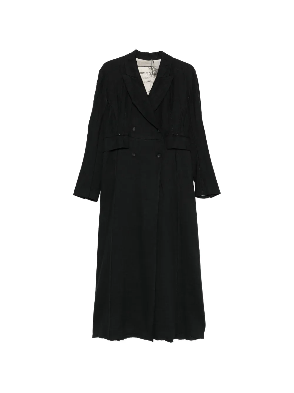 Masnada double-breasted buttoned coat - Nero