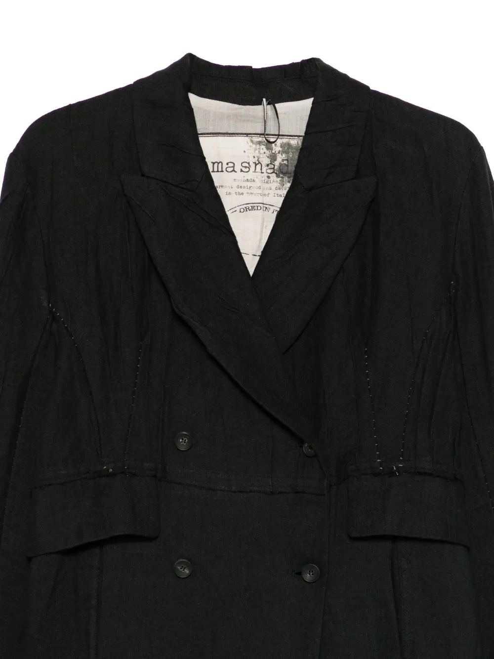  Masnada Abrigo Con Doble Botonadura - Negro 