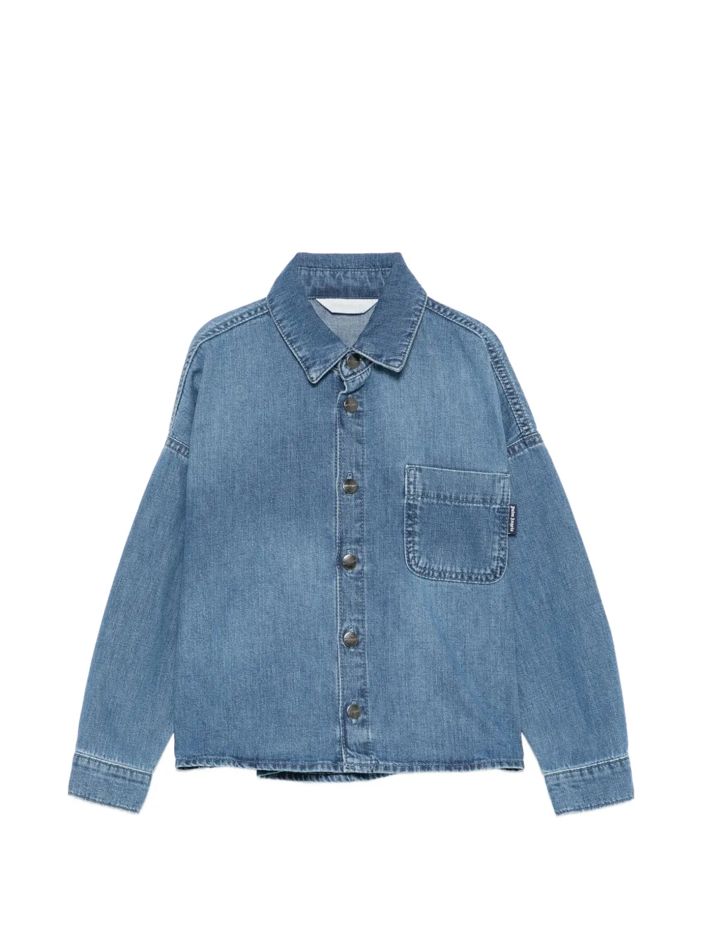 Palm Angels Kids chest-pocket denim shirt - Blau