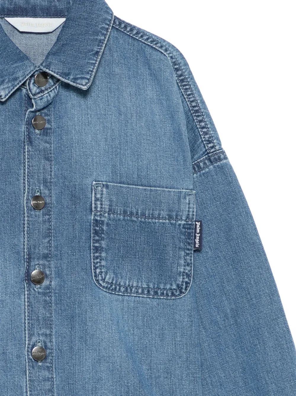 Palm Angels Kids Spijkershirt Blauw