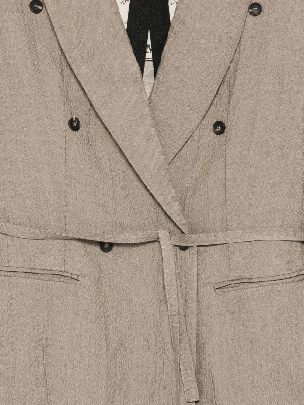  Masnada Double-breasted Belted Blazer - Neutrals 