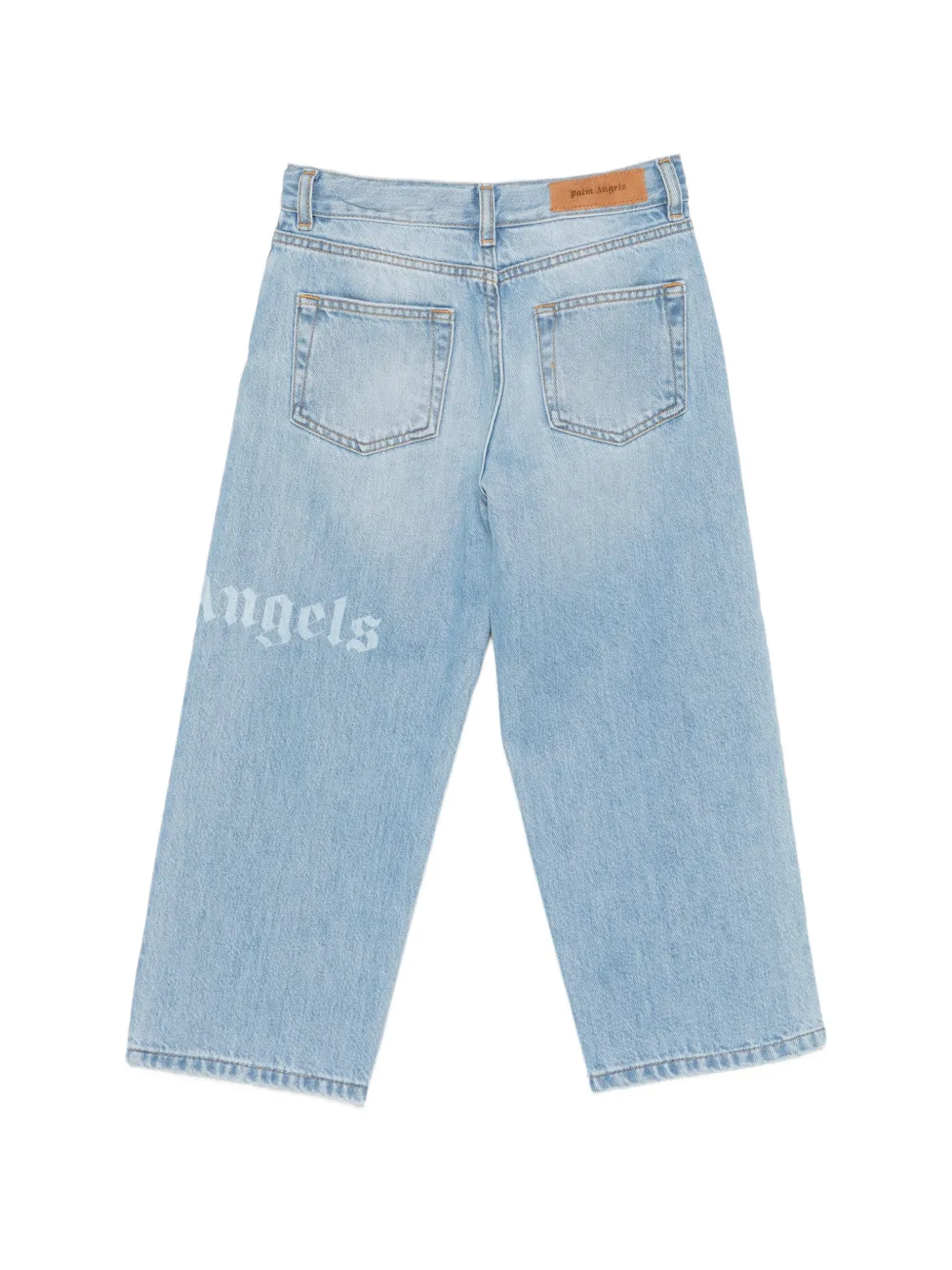 Palm Angels Kids Jeans met logodetail Blauw